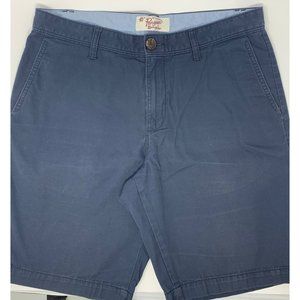 Original Penguin Flat‎ Front Navy Blue Cotton Chino Men's Shorts Size W33